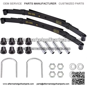 Golf Cart Heavy Duty 4 Leafs Rear Spring Kit for Club Car DS 1981-up Gas & Electric, with Bushings, Spacers & U Bolts
