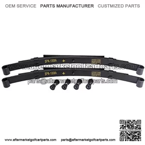 Golf Cart Heavy Duty Rear Spring Kit 4-Leaf with Bushings Sleeves U Bolt for Club Car DS 1982-up Gas & Electric