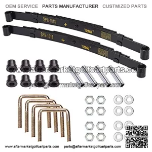 Golf Cart Rear Heavy Duty 4-Leaf Spring Kit for TXT Electric 1994-up and Gas 1994-2009, Includes Bushings, Sleeves, U Bolts, OEM: 70506-G01 74135-G01 74207-G01 74207-G02 74207-G03