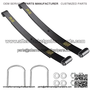 Heavy Duty Dual Action Rear (2-Leaf) Leaf Springs Set with Bushing Kit U Bolts Nuts Fits RXV Golf Cart 2008 & Up, 2-Pack