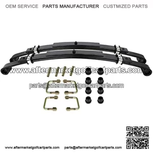 for Compatible with All for TXT 1994+ Electric & 1994-2009 Gas Golf Carts Golf Carts Heavy Duty 2x Rear Leaf Spring Bushings and Sleeves and U-bolts 3 Leafs Springs Kit for Club Car Springs