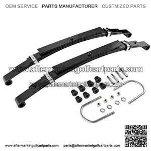 Heavy Duty Rear Leaf Springs for Club Car DS Golf Cart 1982+ (4 Leafs/Set of 2), Bushing Kits & U Bolt Kits Included