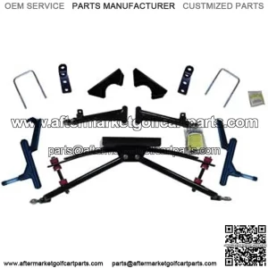 Double A-arm Lift kit (4" Lift). Accepts up to 23x10.5-12 tire. Club Car Gas 82-96.5 DS w/Metal deust Covers on Front hubs