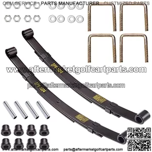 Golf Cart Heavy Duty Rear 3-Leaf Spring Kit with Bushings & Sleeves for 1995-2013 EZGO TXT OEM: 70506-G01 74135-G01 74207-G01 74207-G03