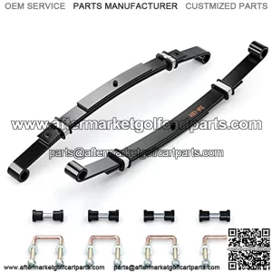 Golf Cart EZGO Heavy Duty 3 Leaf Spring Kit with Bushings & Sleeves & U Bolts fit EZGO TXT 1995-2013, OEM 70506-G01,74135-G01, 74207-G01, 74207-G03 (2 Packs)
