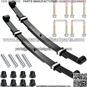 Golf Cart 3 Leaf Rear Spring Kit for EZGO TXT Medalist 1994.5-up, with Bushings Sleeves & U Bolts, OEM# 70247-G01 70474-G01 70505-G01 603109