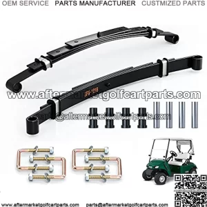 Golf Cart Rear Heavy Duty 4-Leaf Spring Kit with Bushings & Sleeves Kit for EZGO TXT Golf Cart 1995-2013