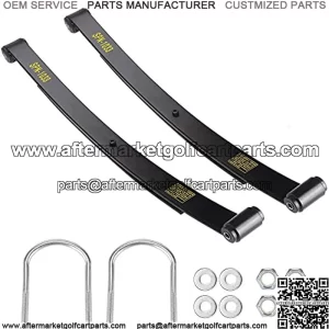 Heavy Duty Rear Spring Kit for EZGO RXV 2008-up Golf Cart, Dual Action 2 Leaf Spring with Bushings Sleeves U Bolts, OEM# 603498 604494