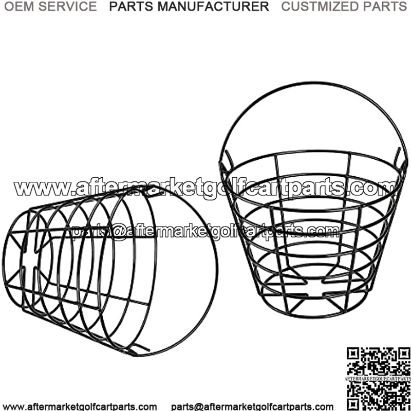 Metal Golf Ball Basket Container Golf Ball Bucket Holder with Handle (Golf Balls NOT Include) - 2 PCS