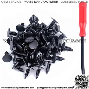 100 Pcs Plastic Fastener Push Pins Universal Fit Electric/Gas Yamaha Golf Cart X-Mas Club Car EZGO TXT RXV Tree Rivets Clips Replace# 1010434, 16816-G1, 16816-G2, 10-9150-NS, 90269-06028