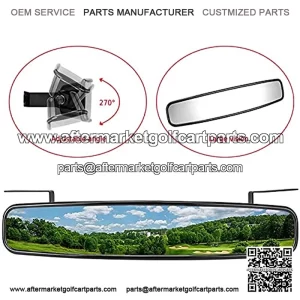 Golf Cart Rear View Mirror, 17" Extra Wide Panoramic Rearview Mirrors Without Vibration & Fall Off 180Golf Cart Mirror compatible with TXT Club Car DS Yamaha