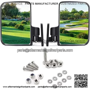 Universal Golf Cart Convex Rear View Folding Side Mirror for Club Car, EZGO, Yamaha