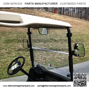 3 Piece Golf Cart Rear View and Side View Mirror Kit for Ez Go, Club Car, Yamaha