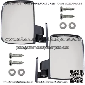 Golf Cart Mirrors - Set of 2 Side Mirrors (Passenger and Driver's Side)