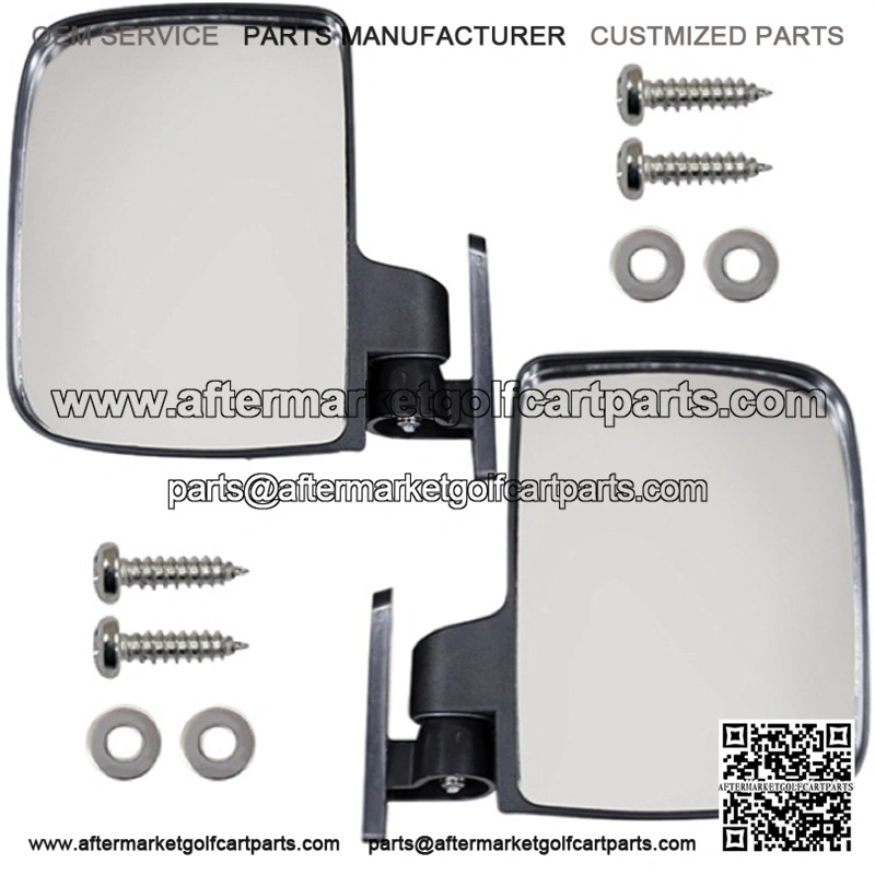 Golf Cart Mirrors - Set of 2 Side Mirrors (Passenger and Driver's Side)