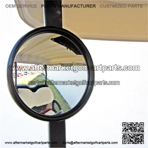 Golf Cart Side Mirror (Round, Side Mount Rear View)