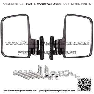 Universal Folding Golf Cart Side View Mirrors for EZGO, Club Car, Yamaha