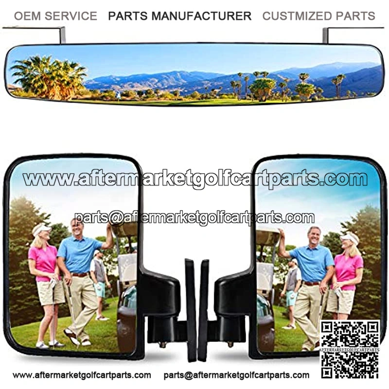 Golf Cart Mirrors Rear view Folding Side Mirrors for Club Car Yamaha Combo Pack