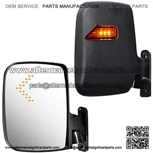 Golf Cart Rear View Folding Side Mirror with LED Indicators Fits for Club Car Yamaha 2pcs
