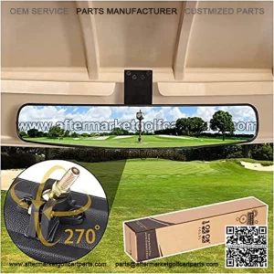 Adjustable Rotatable Golf Cart Rear View Mirror, Universal Safe 270 Rotation 16.5" Extra Wide Rear View Convex Golf Cart Mirror for EZ Go, Club Car, Yamaha