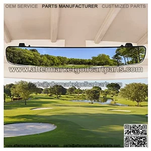 Golf Cart Mirror, 16.5" Universal Golf Cart Rear View Mirror Extra Wide 180 Degree Panoramic Rear View Mirrors Black Mirrors Fit for Club Car EZGO Yamaha (Black)