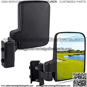 No-Drilling Required Golf Cart Side Mirror Universal Compatible with 0.75"-1.0" Club Cart EZ-GO Zone Cart Square Tube Mount Golf Cart Side View Mirrors - Pairs - Breakaway