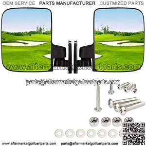 HW9008 Golf Cart Folding Side View Mirrors For Club Car, EZGO, Yamaha, Star, Zone Carts