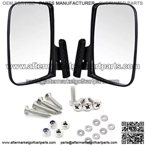 Universal Golf Cart Side View Mirrors Compatible with EzGo Club Car Yamaha, RHOX Style Accessories