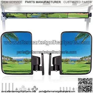 Golf Cart 4 Panel Rear View Mirror & Side Mirror Universal for Club Car EZGO Yamaha Golf Carts Panoramic Eliminate Blind Spots