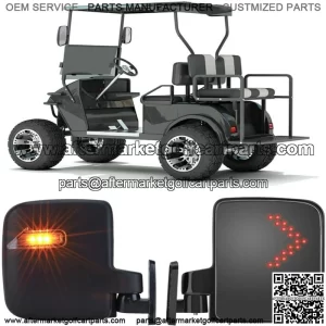 Golf Cart Side Rear View Mirrors w/LED Turn Signal for EzGo TXT Yamaha Drive G29