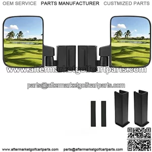 Golf Cart No Drilling Folding Side Rearview Mirror HD Glass for Club Car EZGO and Yamaha Golf Cart Folding Mirror