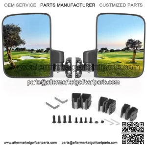 Golf Cart Side Mirrors No Drilling for Club Car EZGO Yamaha Rear View Mirror