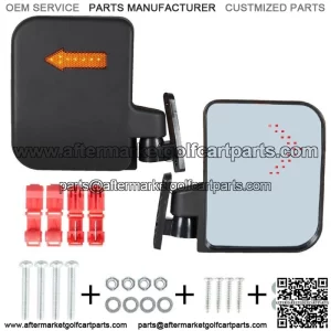 Golf Cart Side Mirrors W/ Led Arrow Turn Signal For EZGO Club Car YAMAHA