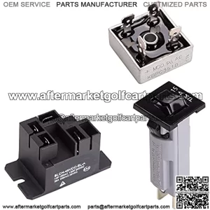 Golf Cart Battery Charger Repair Kit for Club Car 30A DC 48V Powerdrive 1 & Powerdrive 2,OEM# 17930/22110,Include Relay,Rectifier and Circuit Breaker