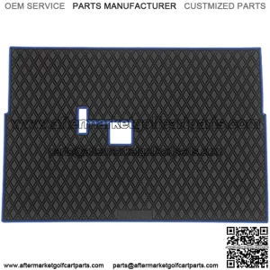 Club Car DS Golf Cart Mat, Full Coverage Floor Liner - Fits Club Car DS (1982-2013) and Villager (1982-2018) Models - Black with Blue Trim