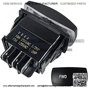 Forward Reverse Switch Compatible with Club CAR Precedent PowerDrive Electric Golf Cart Accessories, FWD REV Rocker Switch Plug and Play