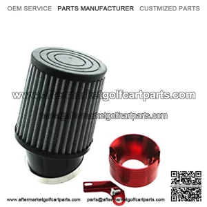 Air Filter & Adapter Kit For 301cc 420cc GX340 GX390 Golf Cart Mud Boats Racing Lawnmower Minibike (Red)
