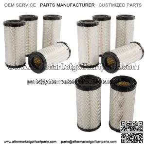 PACK OF 10 GOLF CART AIR FILTER FOR CLUB CAR PRECEDENT & EZGO TXT WORKHORSE RXV