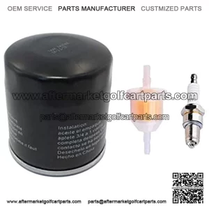 Golf Cart Club Oil Filter Tune Up Kit Fuel Filter with Spark Plug for 1992-2004 Models with FE290 for Kawasaki Motor by Swess