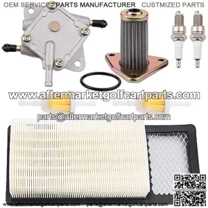 72368G01 Air Filter w 26591G01 Oil Filter 72021-G01 Fuel Pump Replacement for EZGO TXT Medalist 4 Cycle 295cc 350cc Golf Cart with 72084-G01 Fuel Filter Spark Plug