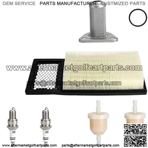 Golf Cart EZGO Tune Up Kit for EZGO TXT with 72368G01 Air Filter Fuel Filter Spark Plug Oil Filter Replacement Kit for TXT, Medalist & Marathon 1994-2005 295/350cc 4 Cycle Robins Motor