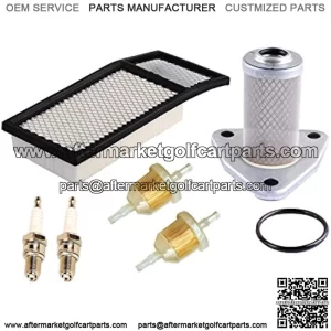 72368G01 Air Filter 26591G01 Oil Filter 72084-G01 Fuel Filter Spark Plug Kit Replacement for EZGO TXT, Medalist 4 Cycle 295cc / 350cc Golf Cart 1994-2005 Replacement Parts