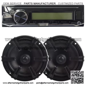 Golf Cart Radio wOLK Golf Cart Speakers (Stereo System w/ Bluetooth Receiver)
