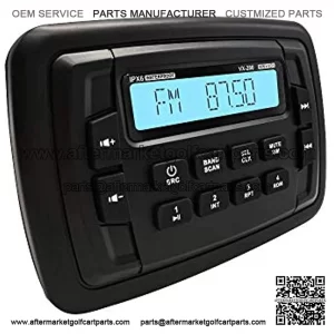 VX-280 Bluetooth UTV Radio with AM/FM USB Input for Polaris Ranger XP900 Golf Cart ATV Motorcycle Boat Heavyduty Powersports Car Vehicles Headunit Sound System