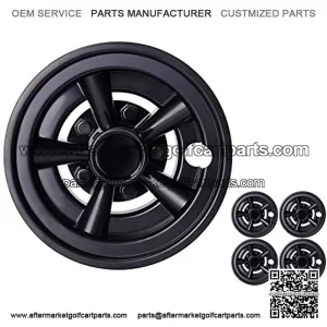 8 Inch Golf Cart Wheel Covers Hub Caps for EZGO, Club Car, Yamaha - Universal Snap-on Installation, Set of 4