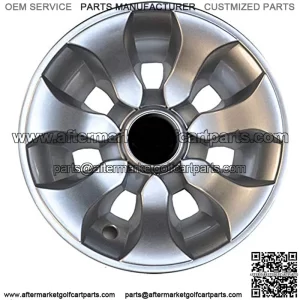 (Set of Four) 8 inch Drifter Golf Car Wheel Covers (Machined Silver)
