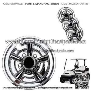 Golf Cart Wheel Covers 8 Inch Set of 4, Wheel Caps for Standard Golf Cart Rims,Fit for EZGO,Yamaha,Club Car