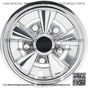 (Set of Four) 10 inch Rally Classic Golf Car Wheel Covers/Hub Caps (Chrome)