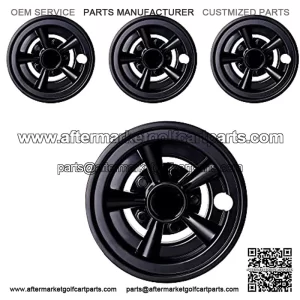 8 Inch Golf Cart Wheel Covers Hub Caps for EZGO, Club Car, Yamaha, Black Set of 4