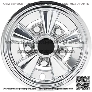 (Set of Four) 8 inch Rally Classic Golf Car Wheel Covers (Chrome)